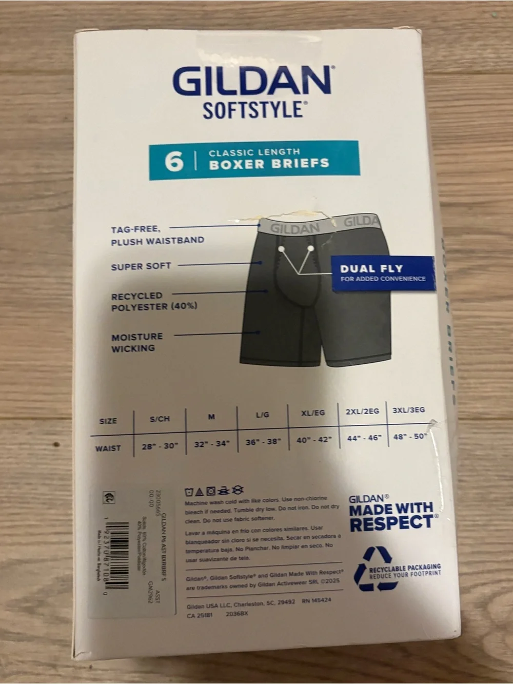 Gildan Softstyle Men's Boxer Briefs - Blue (6 Pack)